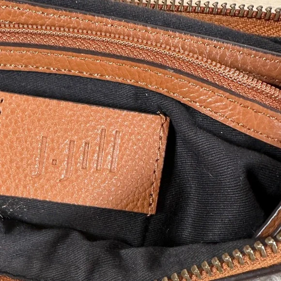 J.Jill  Winter's‎ Day Sherpa Fleece Leather Crossbody Handbag Cream Brown - Picture 7 of 7